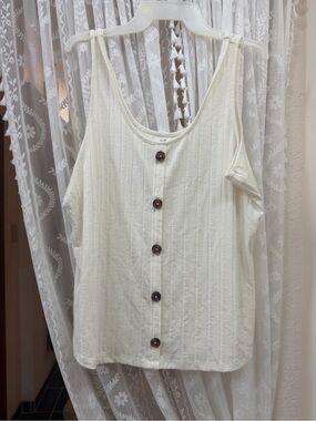 Maurices Cream Button-Front Ribbed Camisole
